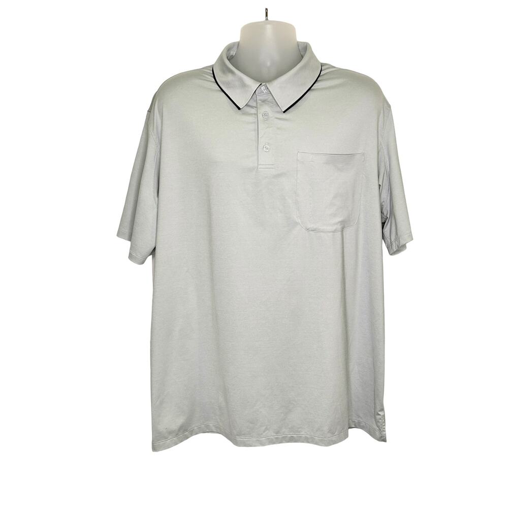 Duluth Trading Co. Light Gray Standard Fit Short Sleeve Polo Golf Shirt Men's XL